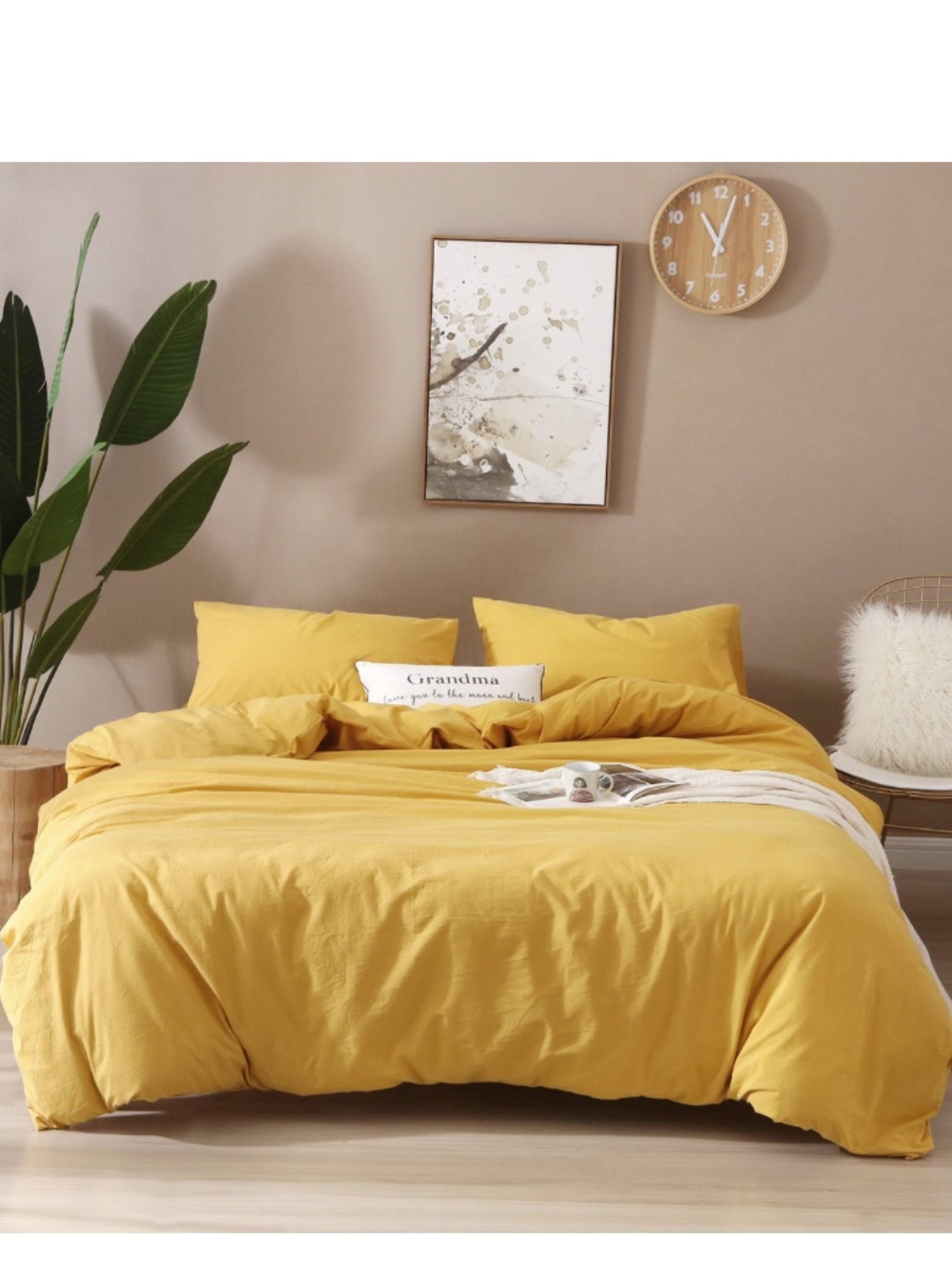 Duvet Cover 100% Washed Cotton - 48x72” (for Weighted Blanket) YELLOW